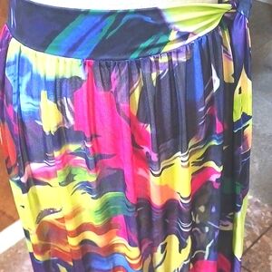 NWOT Sheer Long Sarong Vibrant Colors Size Small